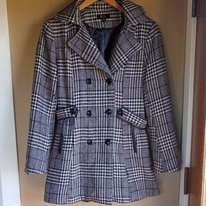 BCX Harringbone Double Breasted Short Pea coat Size L